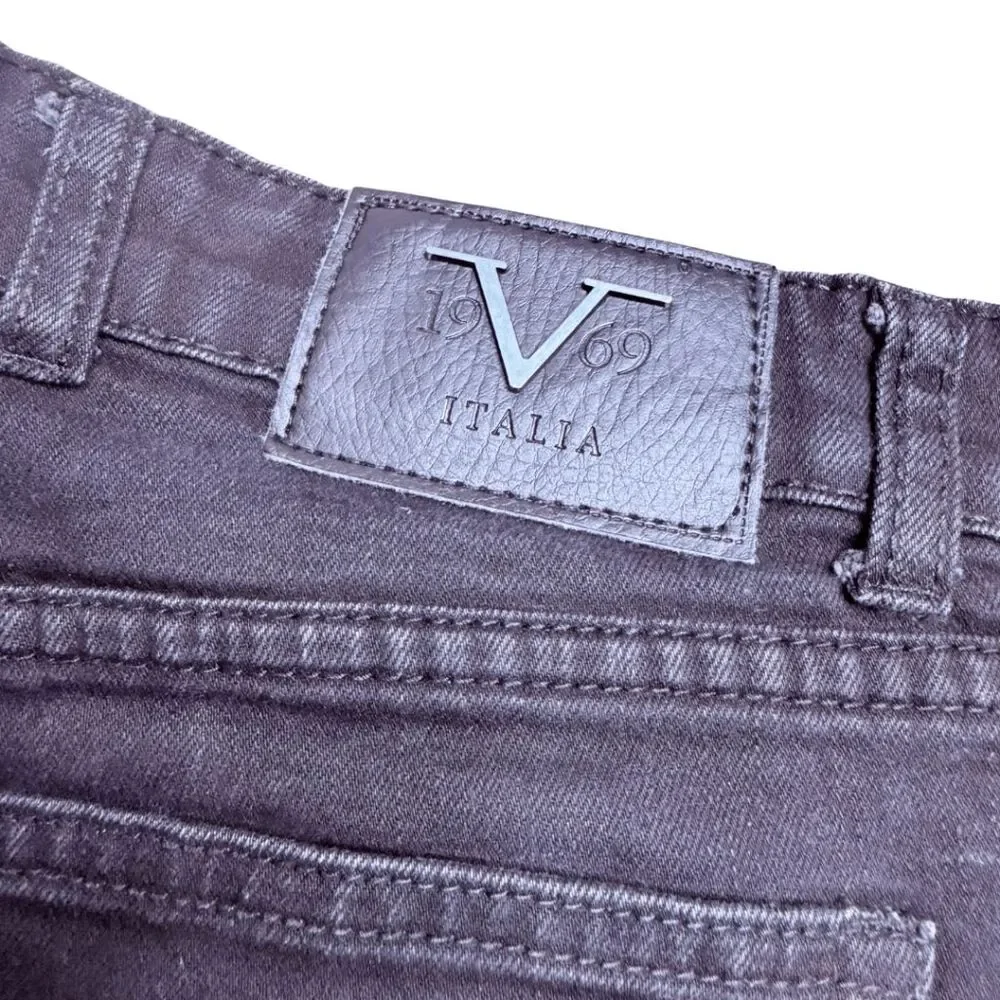 V1969 Italia Men's Abbigliamento Sportivo SRL Moto Skinny Jeans Black Size 32x32